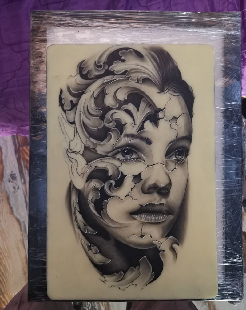 练习皮随笔纹身图片_腿部纹身图案