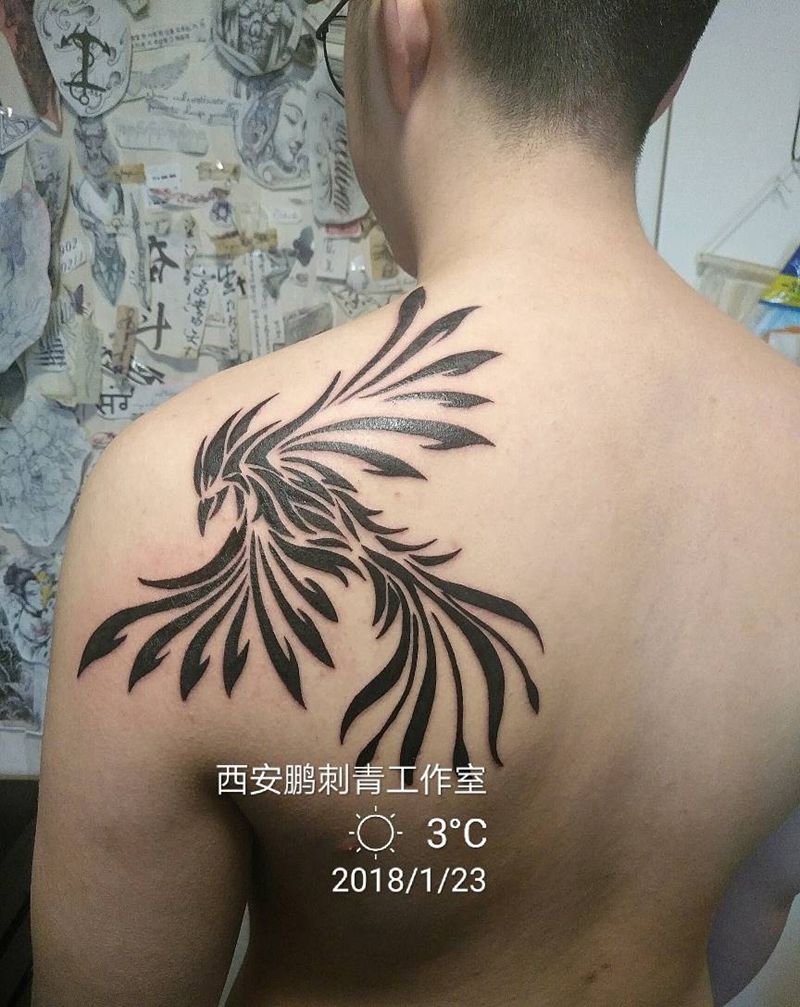 凤凰纹身图片_图腾纹身图案