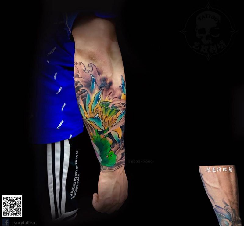遮盖添加纹身图片_手臂新传统遮盖修改纹身图案