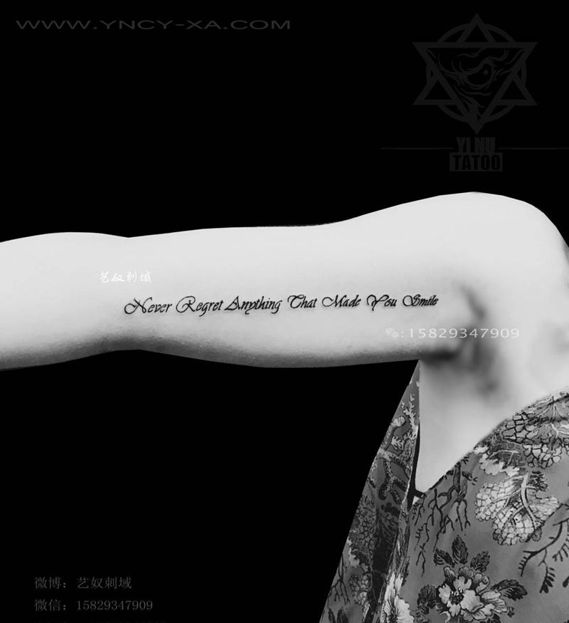 字母纹身纹身图片_成品手臂清新艺奴刺域纹身图案