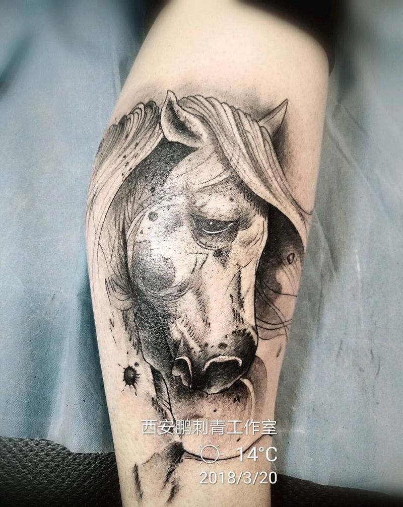 马纹身图片_欧美纹身图案