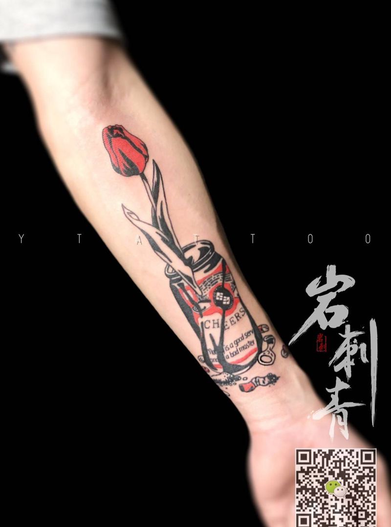 顾客自带图。纹身图片_成品手臂欧美静物纹身图案