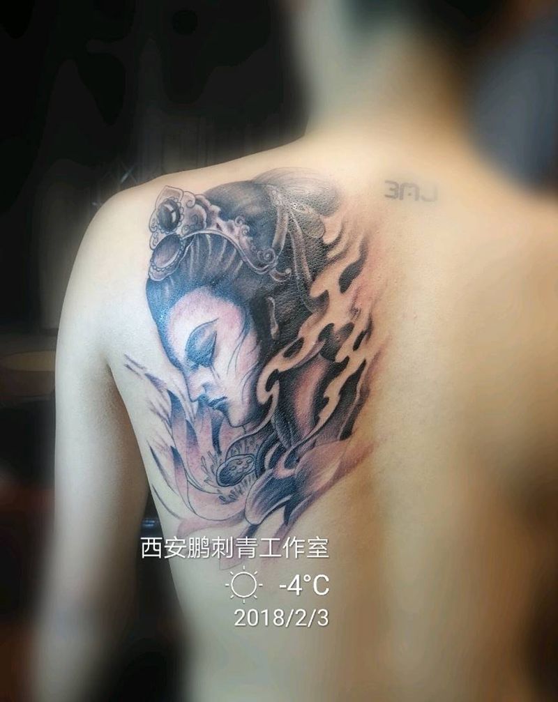 艺妓纹身图片_传统纹身图案