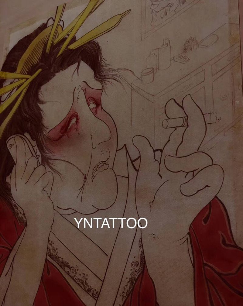 和尚老师新作[鼓掌]说是从戒烟后，就在画里过瘾了[捂脸]纹身图片_手稿艺奴刺域原创纹身图案