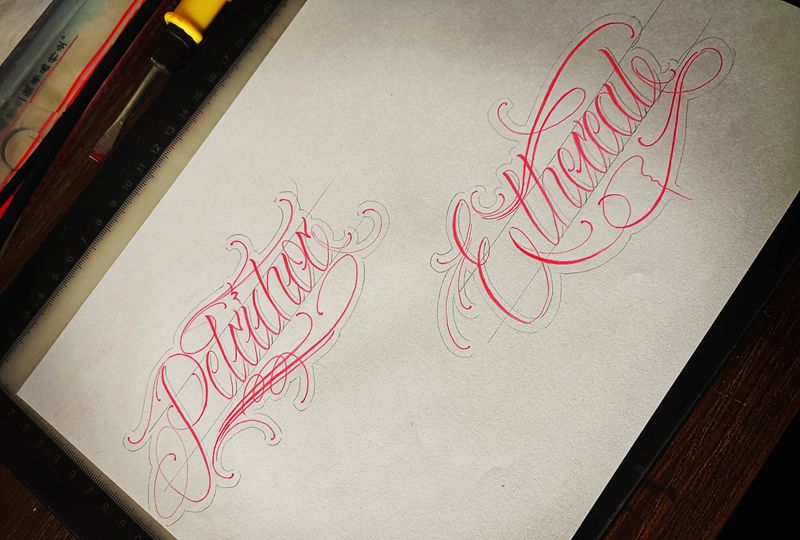 字纹身图片_腿部纹身图案