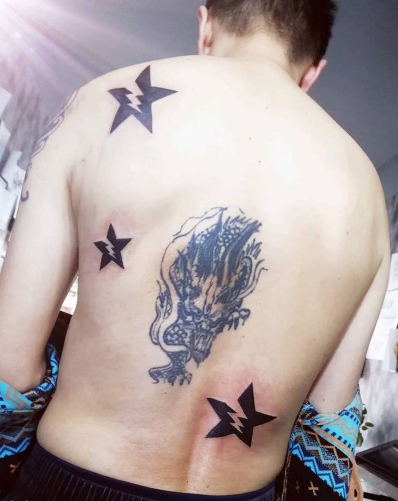 星星(麒麟不是本店做)纹身图片