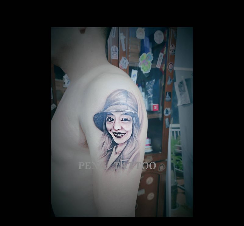 肖像纹身图片_手臂肖像纹身图案