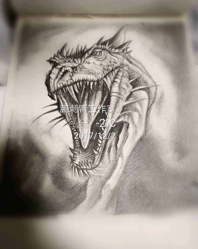 龍纹身图片_手稿纹身图案