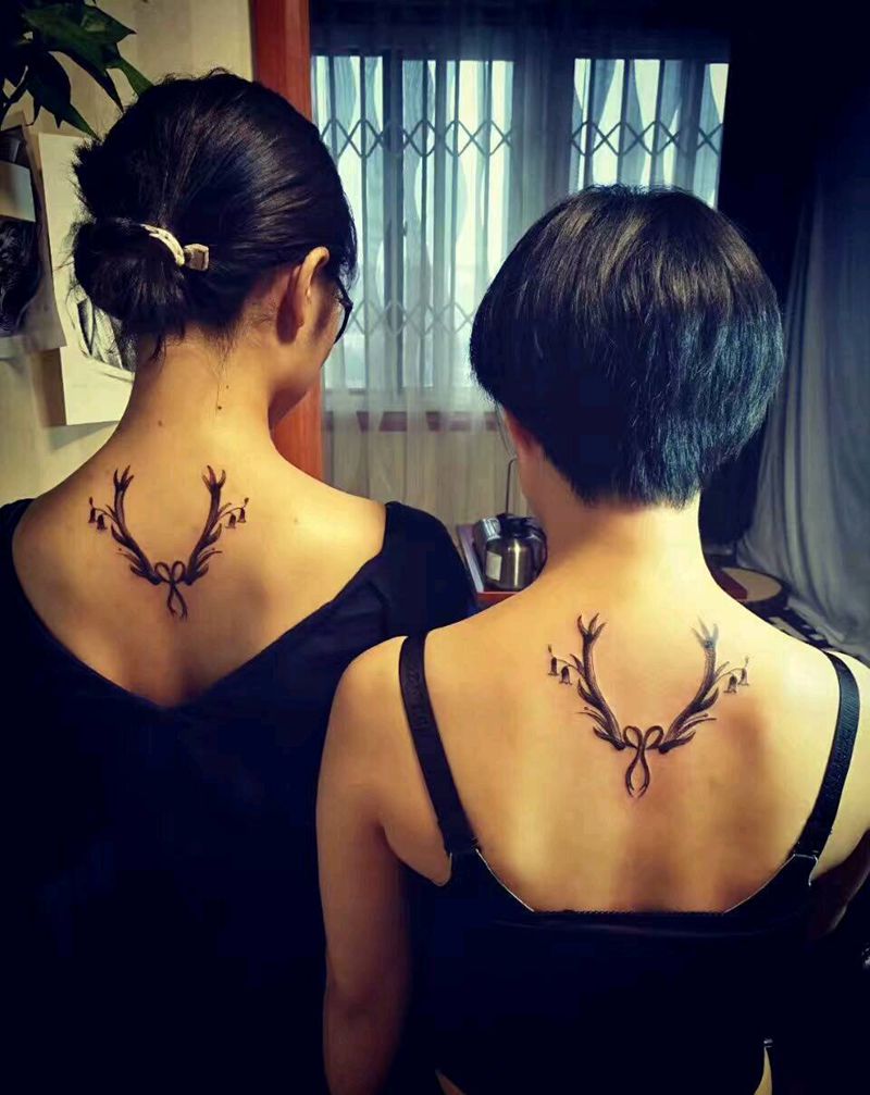 闺蜜鹿角。。。纹身图片_清新纹身图案