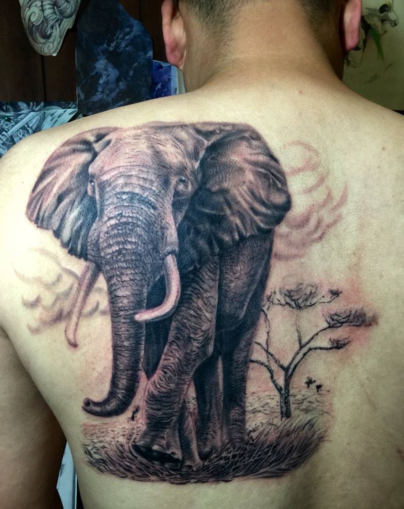 大象纹身图片