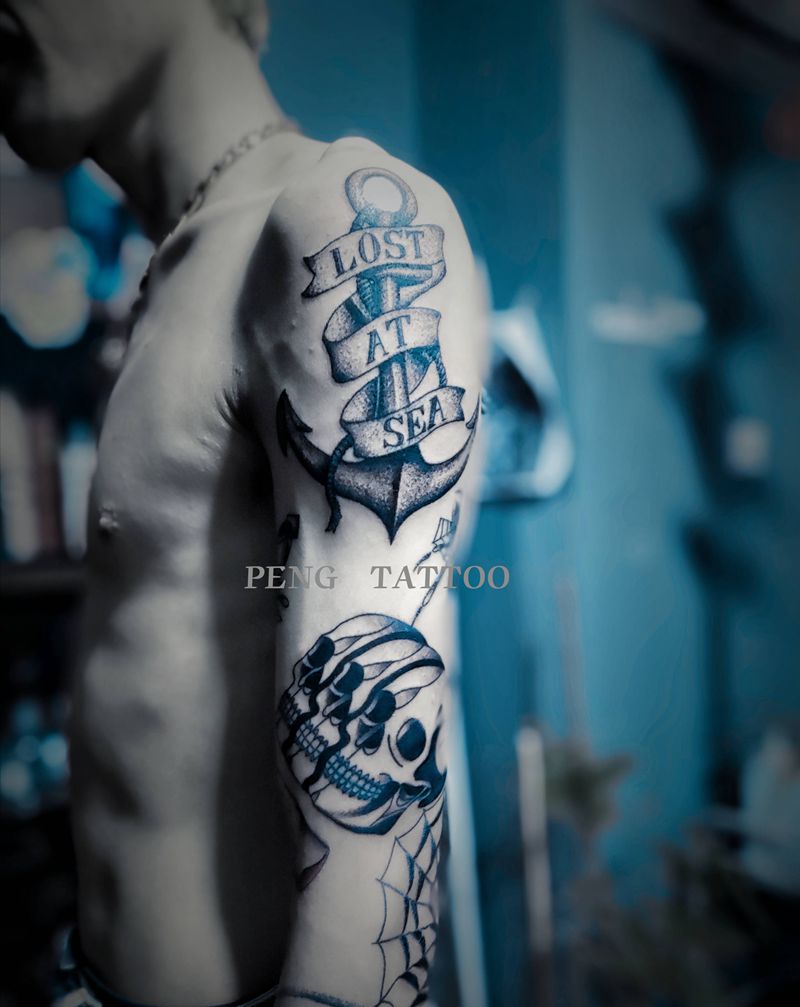 school纹身图片_手臂New School纹身图案