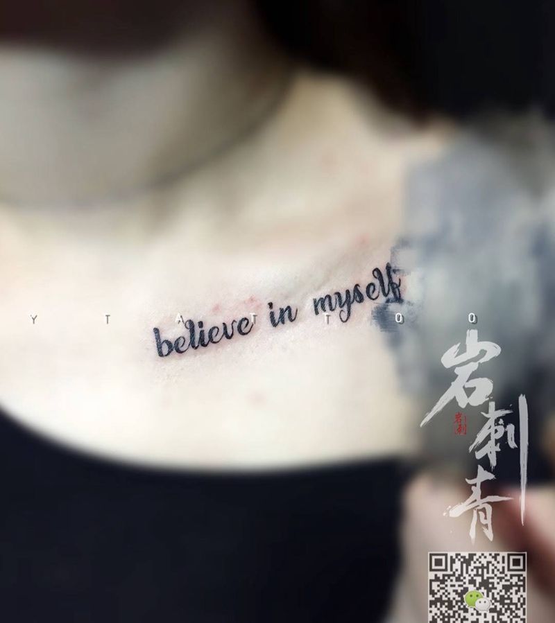 字母纹身图片_成品胸部清新字符纹身图案