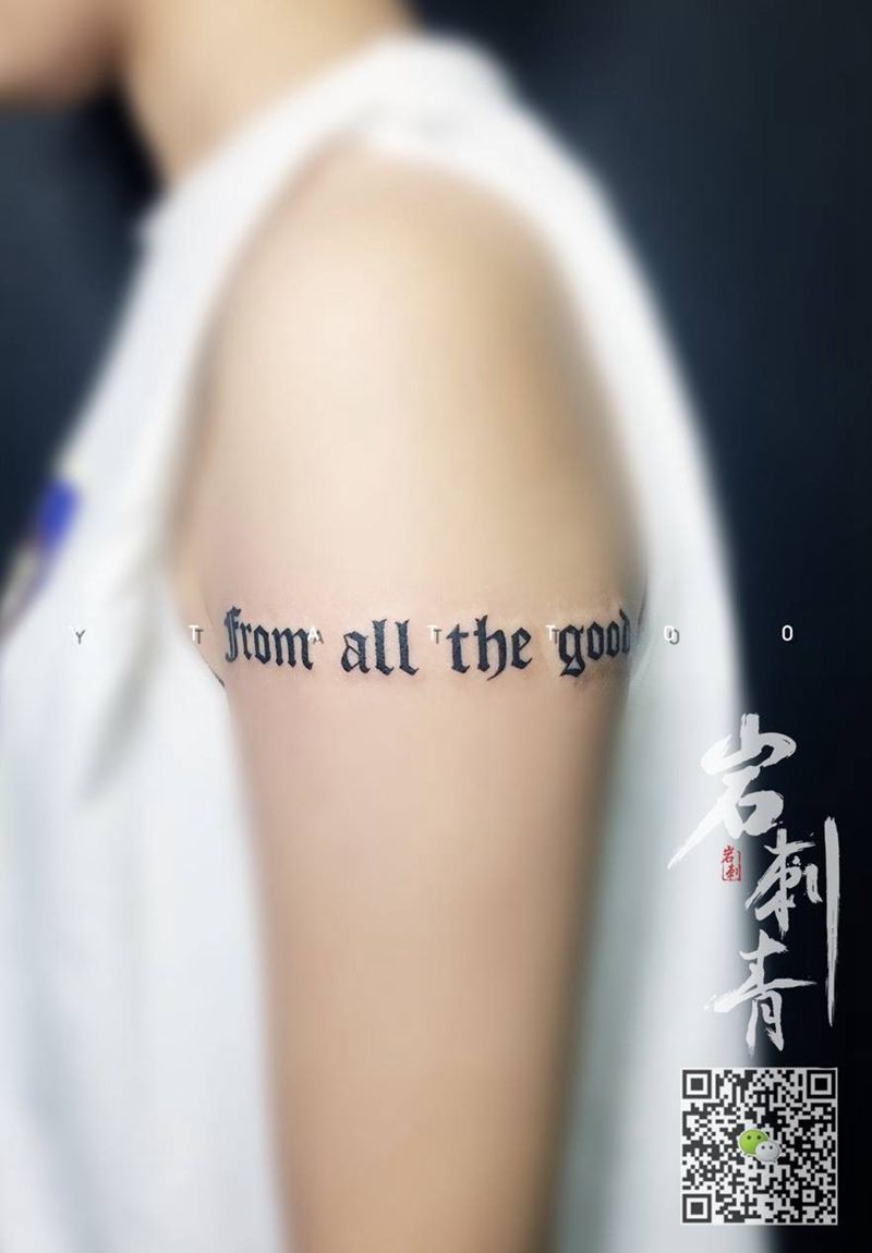字母纹身图片_成品手臂清新字符纹身图案