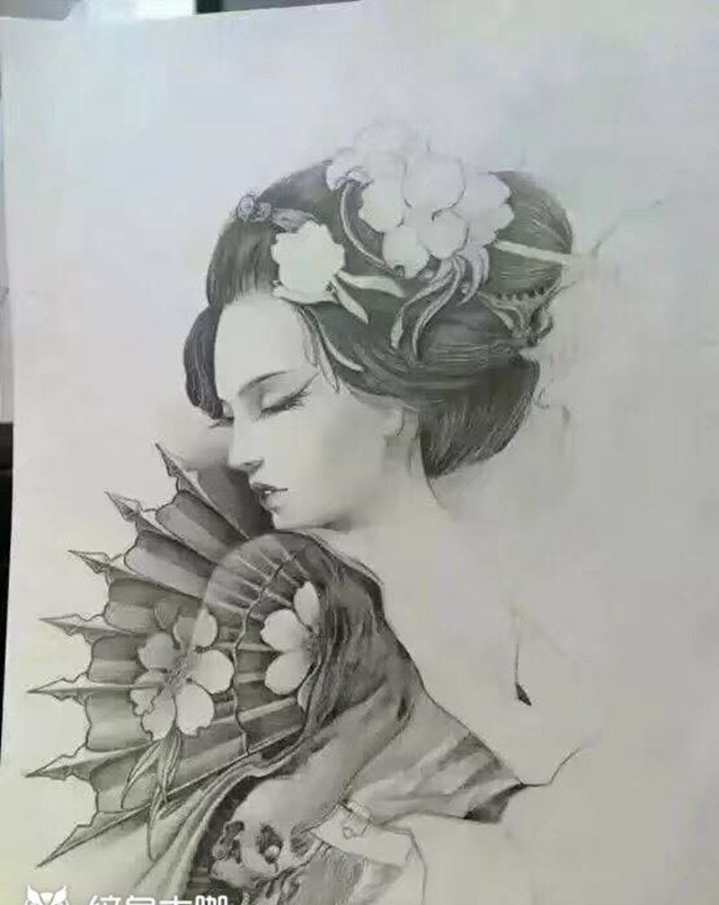 西安纹墨轩刺青骡马市艺妓纹身推荐纹图纹身图片