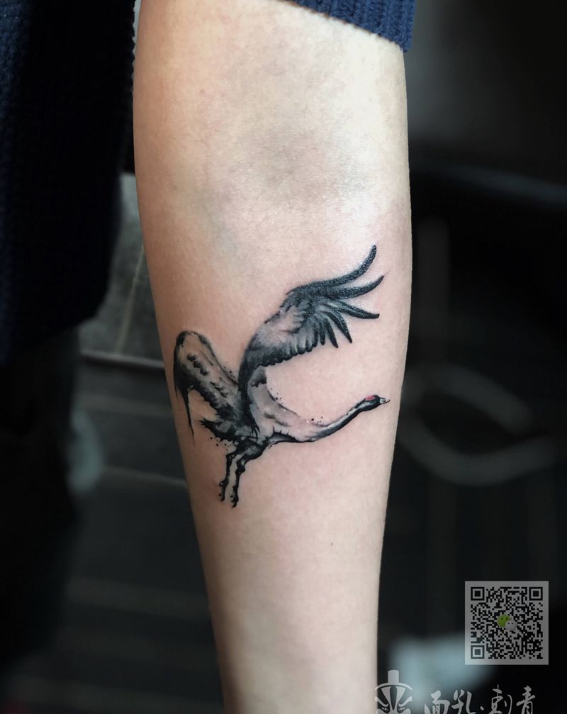 旧图修改纹身图片_手臂水墨水彩纹身图案
