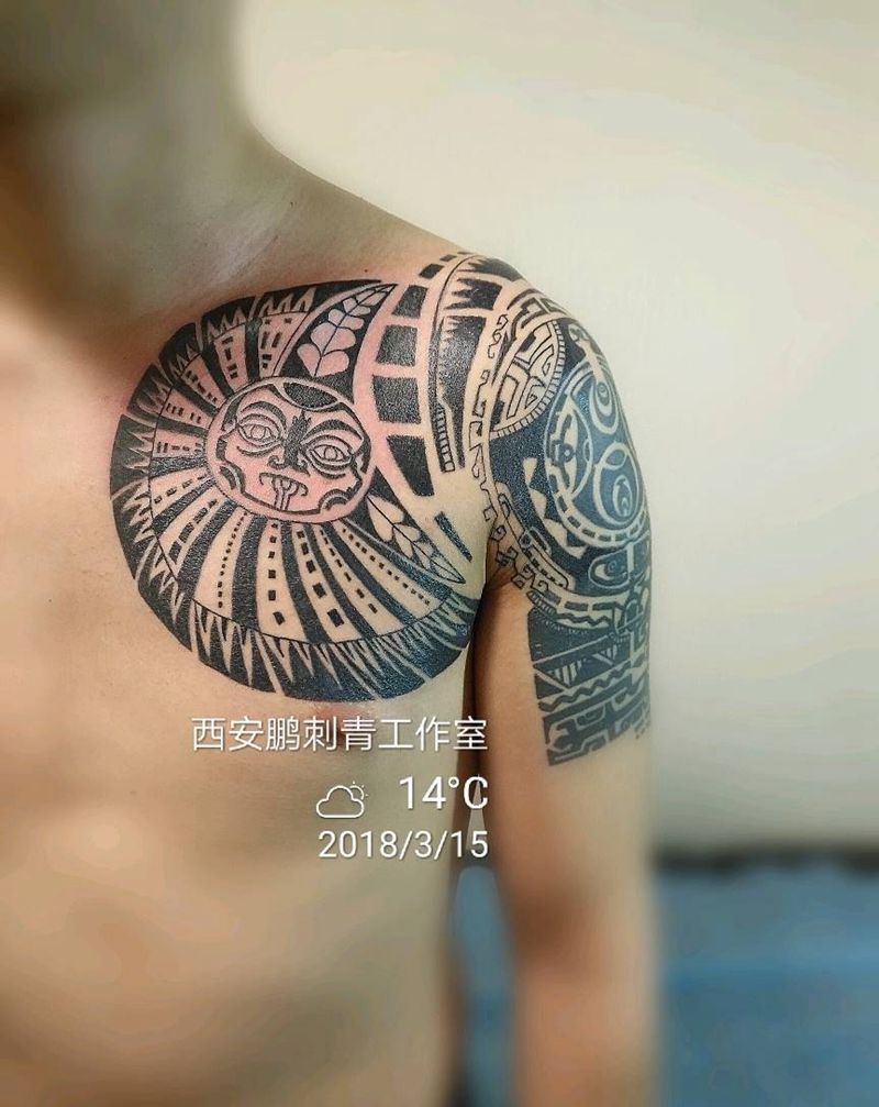 玛雅图腾作品分享纹身图片_欧美纹身图案