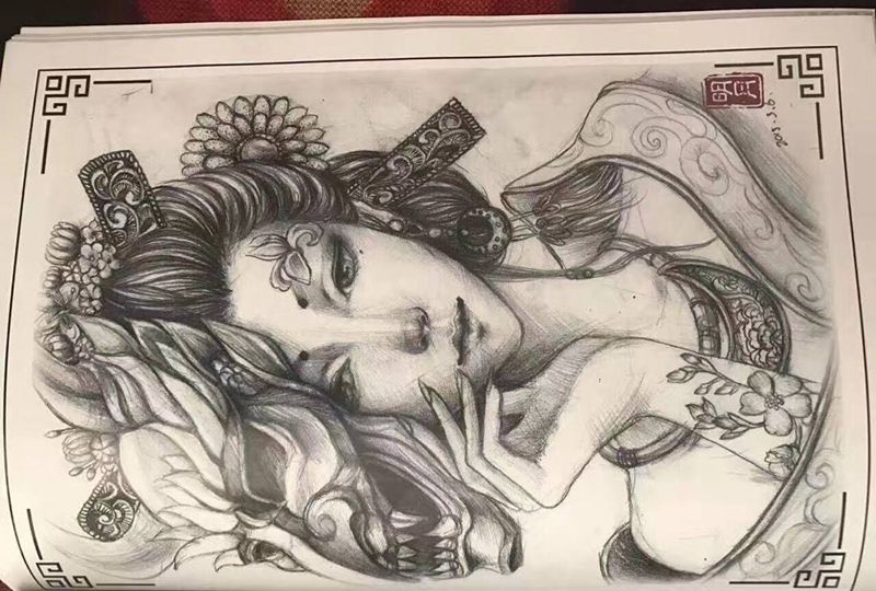艺妓纹身纹身图片
