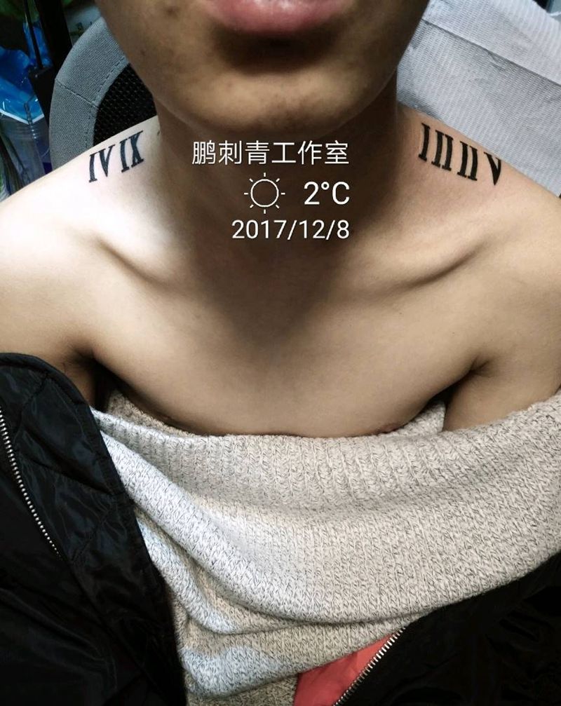 罗马数字纹身图片_清新纹身图案