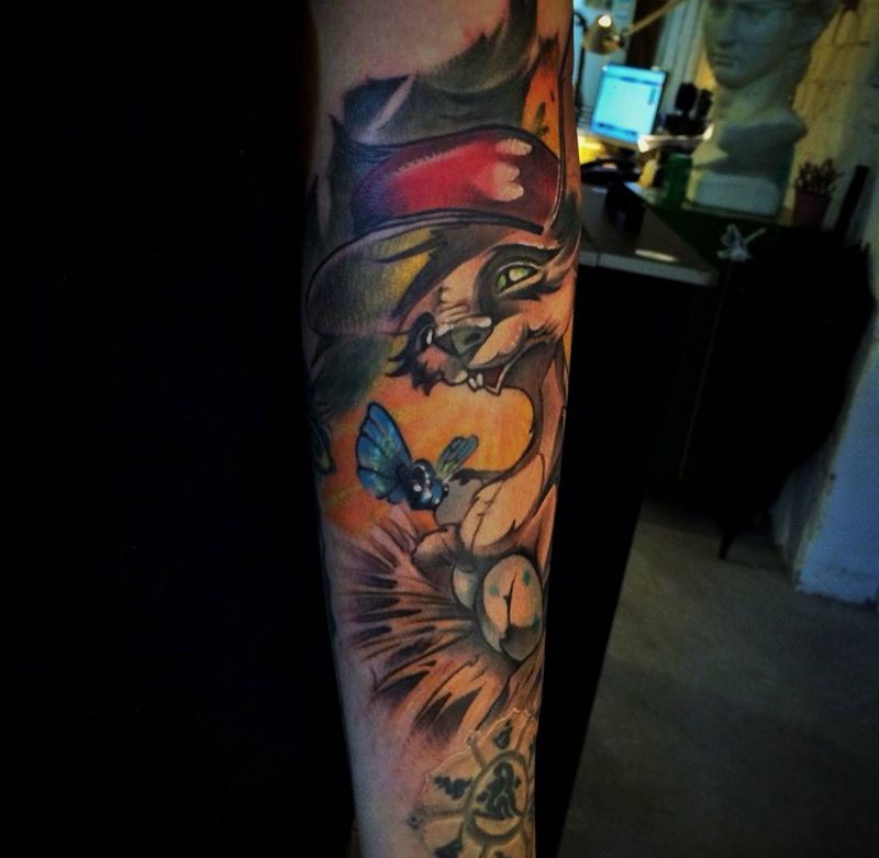 松鼠纹身图片_欧美清新动物纹身图案