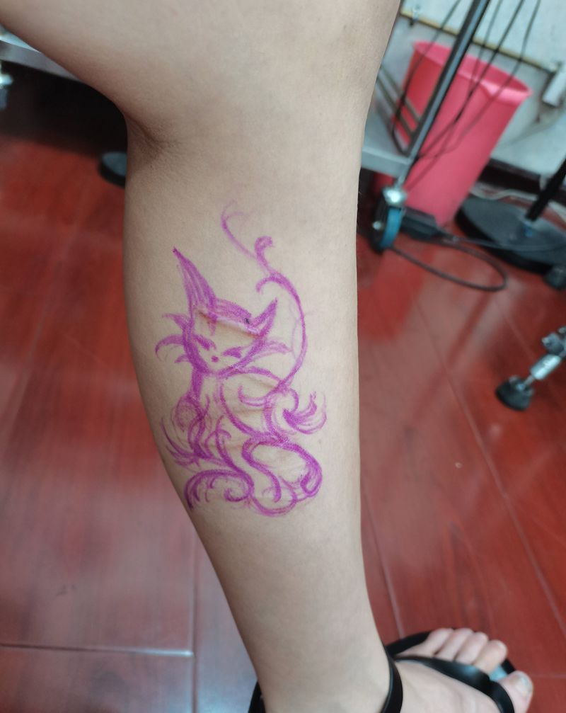 遮盖疤痕纹身图片_腿部纹身图案