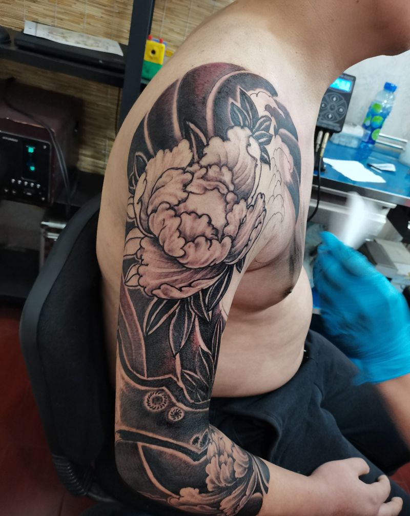 富贵牡丹纹身图片_手臂纹身图案