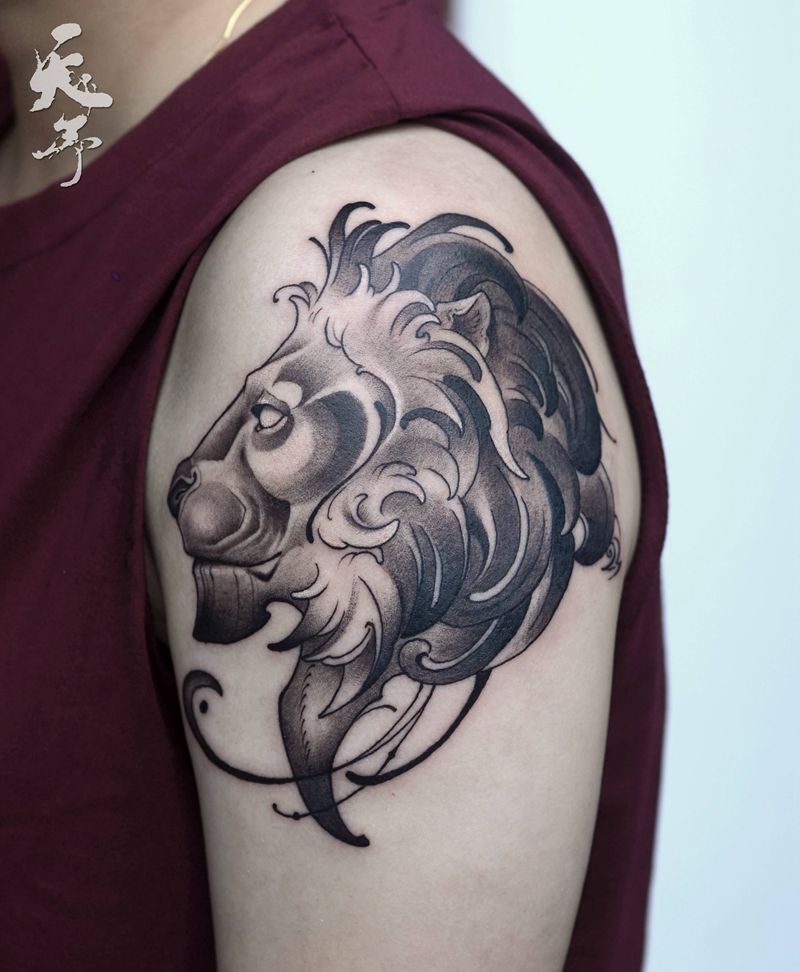 西安天予刺青黑灰作品纹身图片_手臂纹身图案