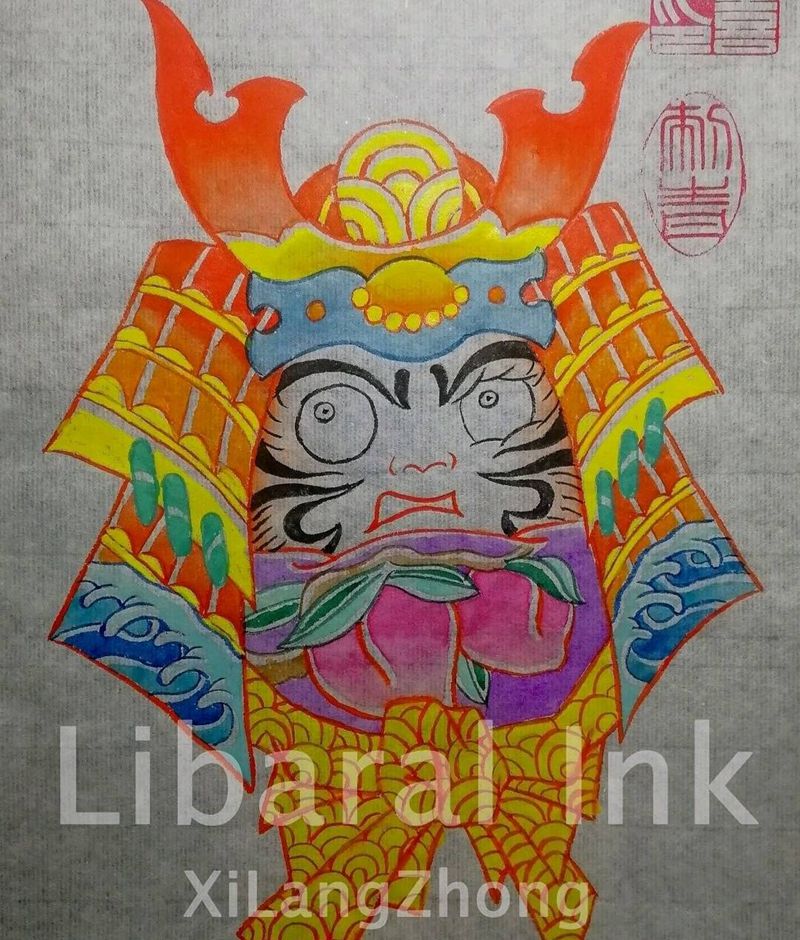 达摩蛋原创手稿纹身图片_颈部手臂老传统新日式纹身图案