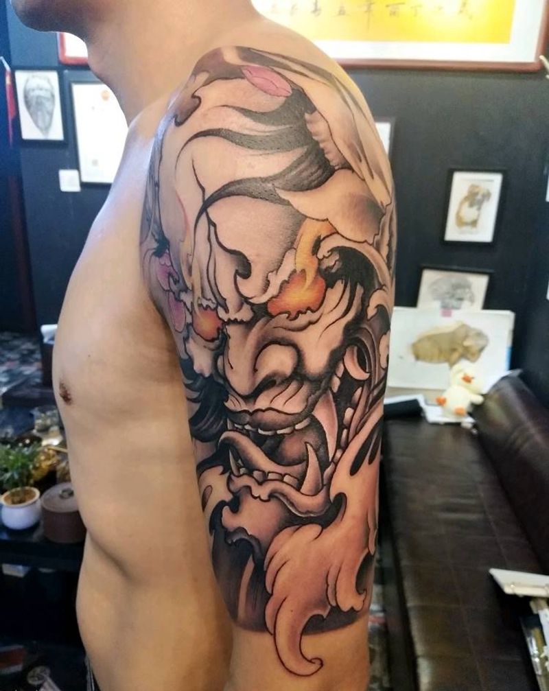 般若纹身图片_手臂般若，纹身图案