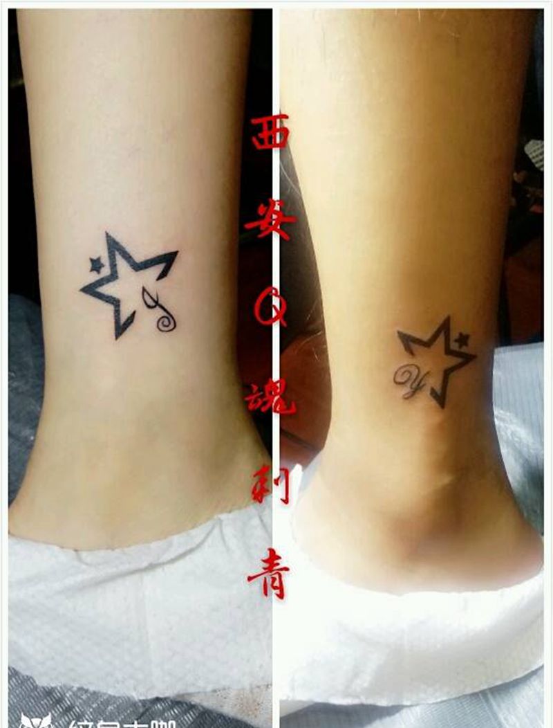 脚踝情侣纹身纹身图片