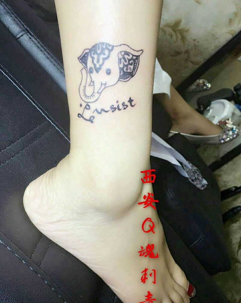 图腾象神字体纹身纹身图片