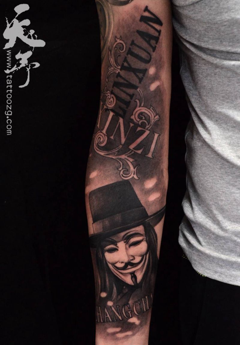 西安天予刺青黑灰作品纹身图片_成品手臂手部欧美黑灰西安肖像人物静物原创纹身图案