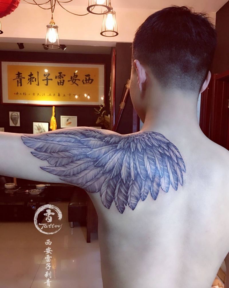 天使之翼纹身图片