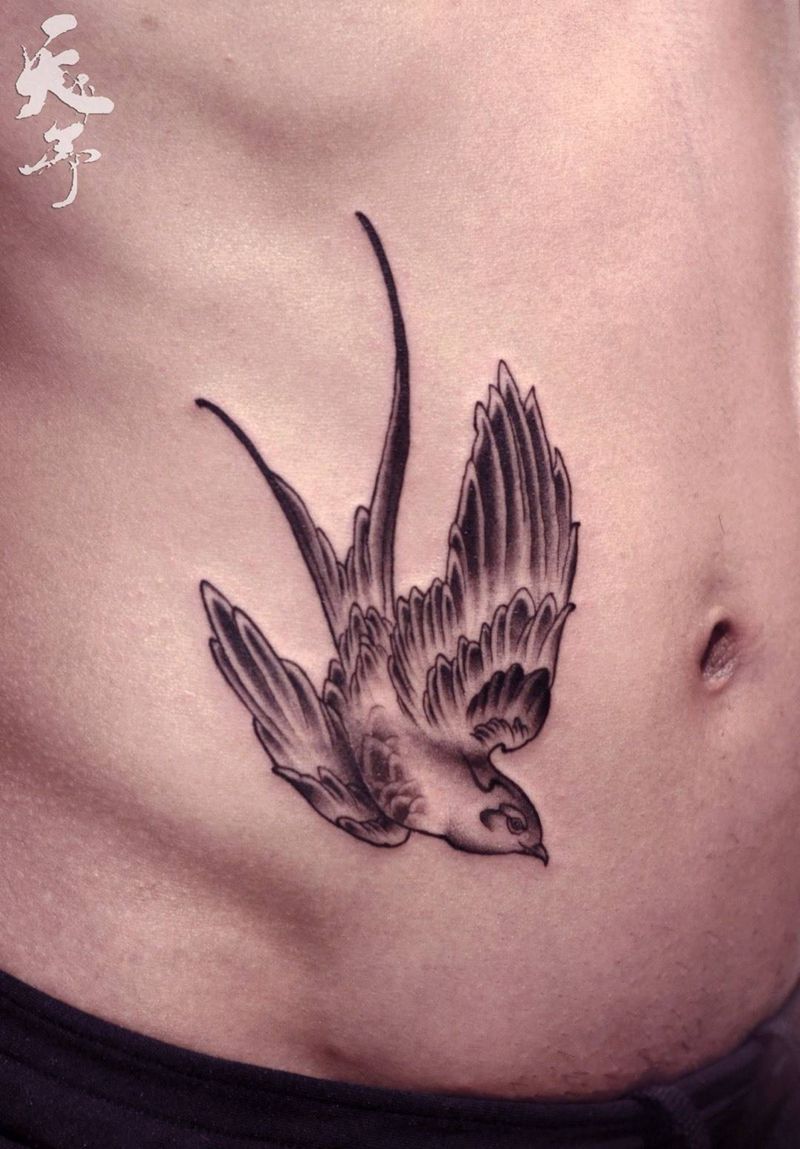 西安天予刺青黑灰作品纹身图片