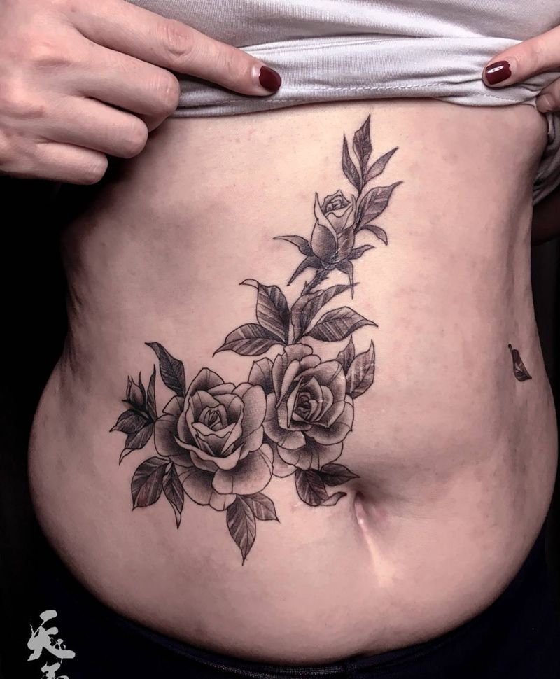 西安天予刺青黑灰作品纹身图片