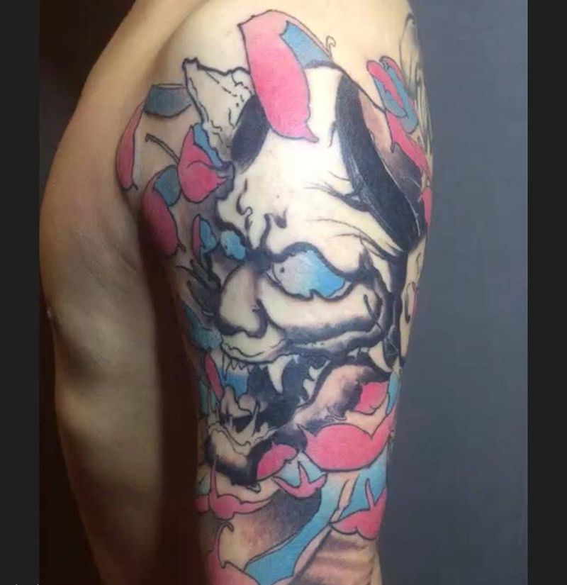 般若 未完纹身图片_臀部鬼神传统纹身图案