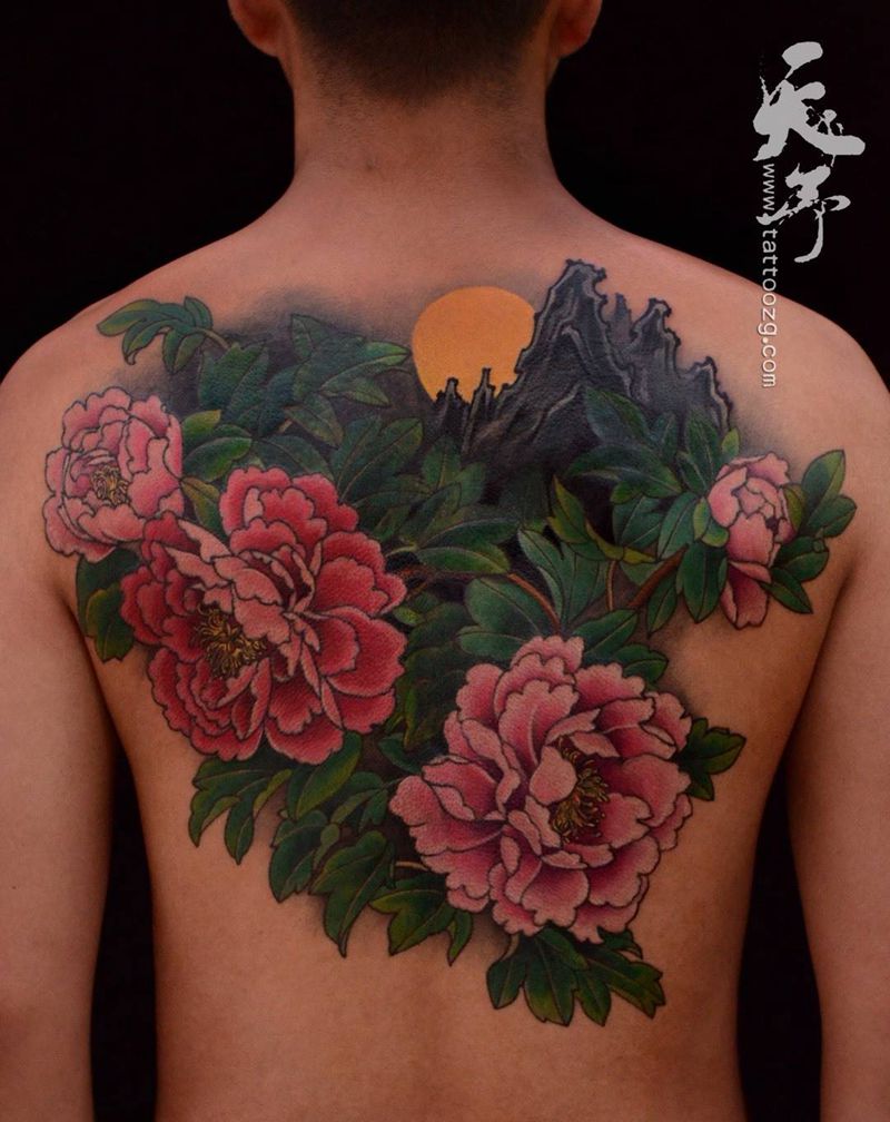 西安天予刺青修改覆盖作品合集纹身图片_遮盖修改西安原创图腾植物成品纹身图案