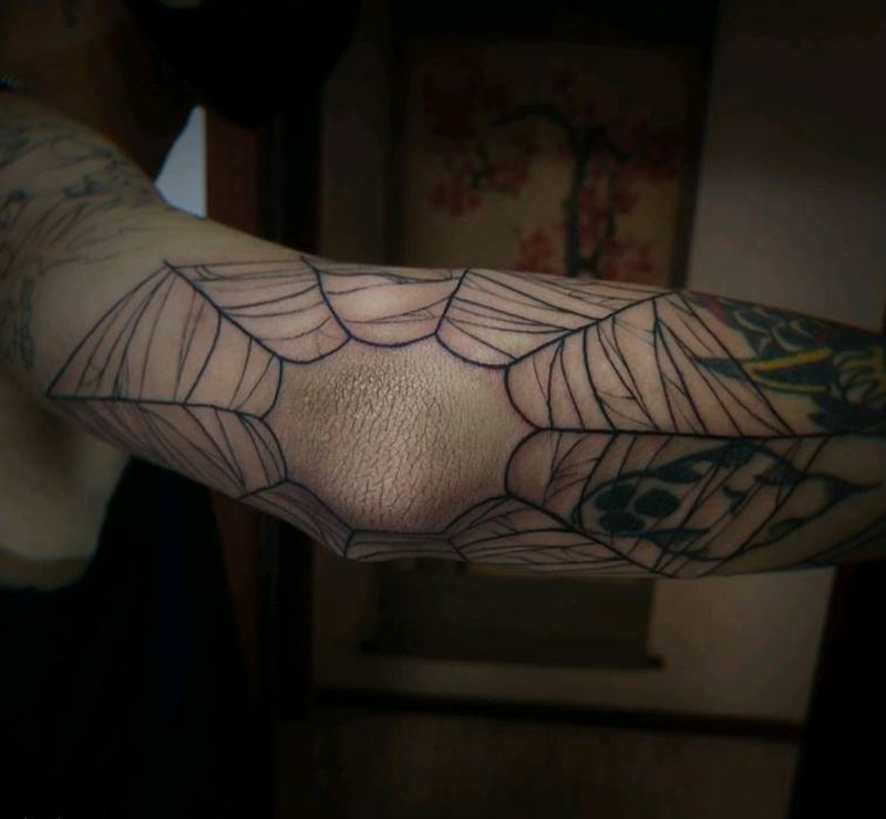 蛛网纹身图片_手部手臂Old SchoolNew School纹身图案