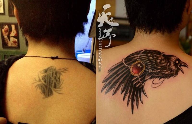 西安天予刺青修改覆盖作品合集纹身图片_遮盖修改西安原创纹身图案