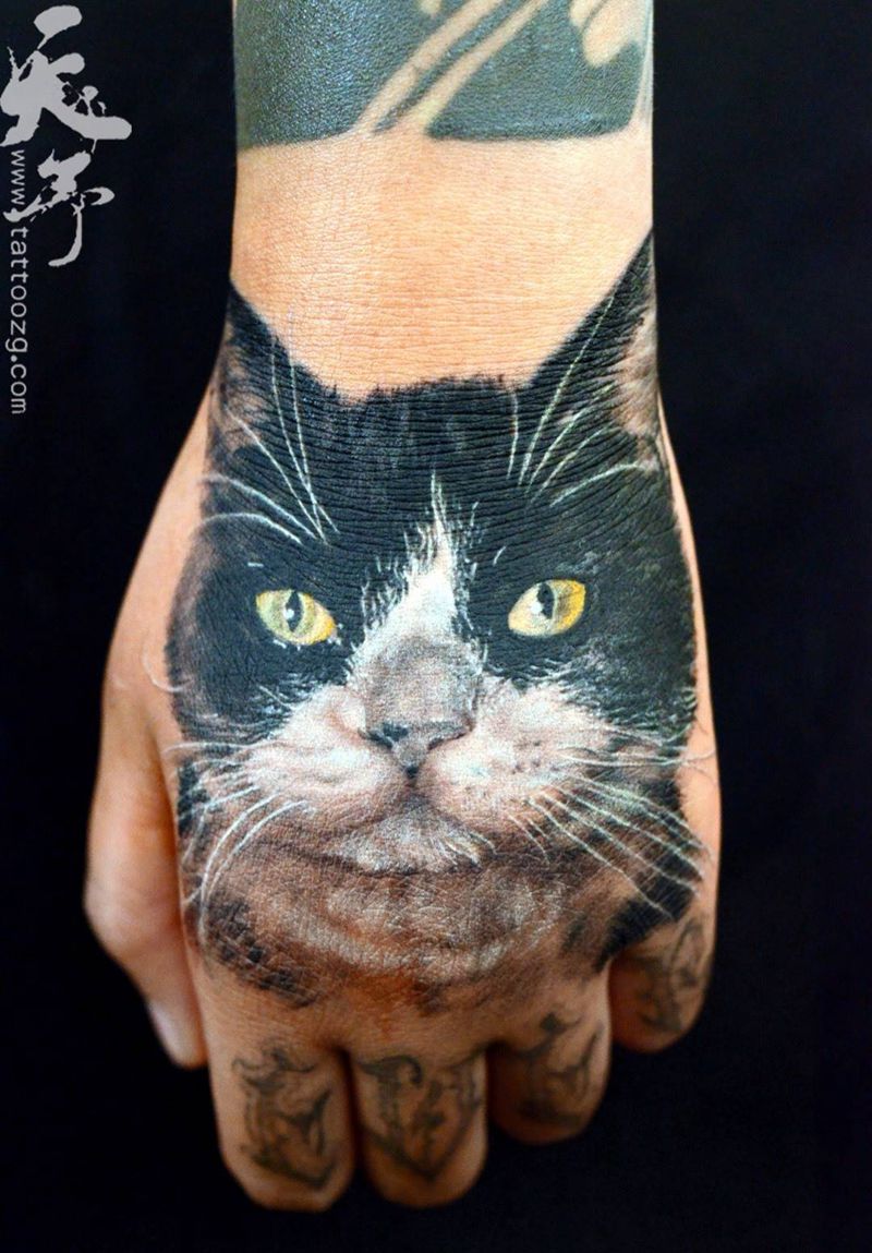 西安天予刺青彩色作品合集纹身图片_西安彩色动物原创欧美清新成品纹身图案