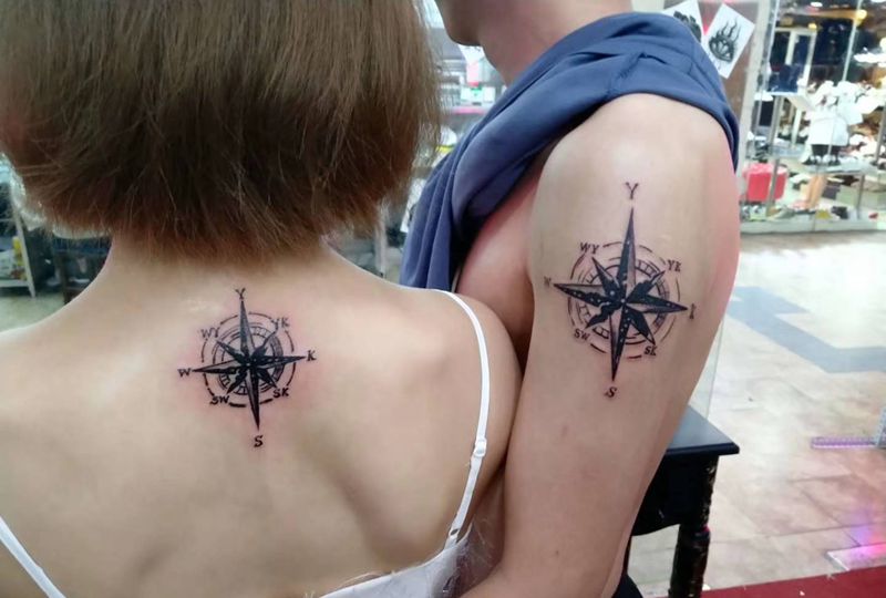 情侣纹身纹身图片_背部纹身图案