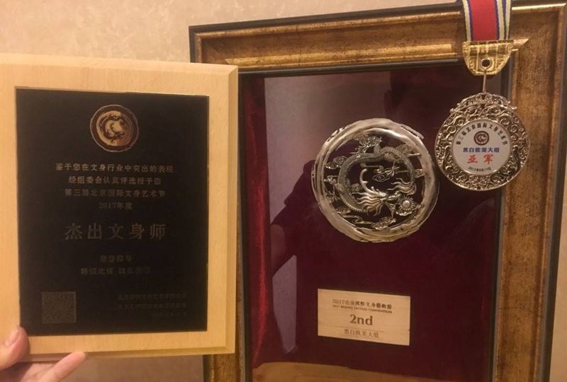 获奖作品纹身图片_西安义刺青原创宗教成品背部欧美纹身图案