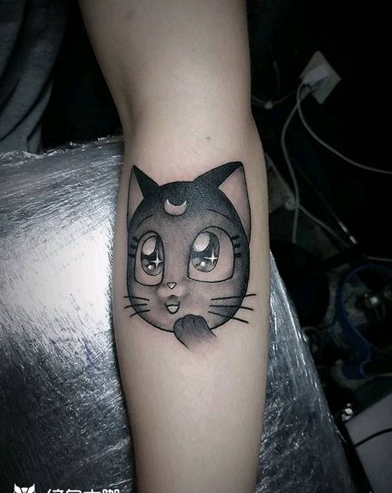 猫咪纹身图片_手臂猫纹身图案