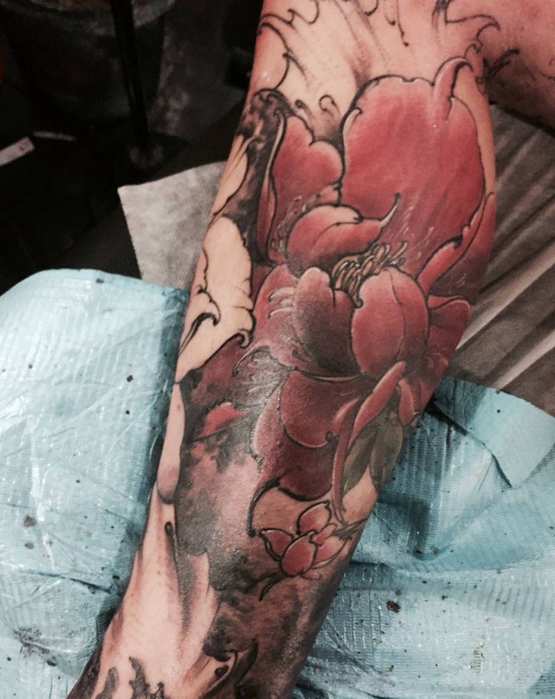 国粹牡丹“非萝卜制品"纹身图片