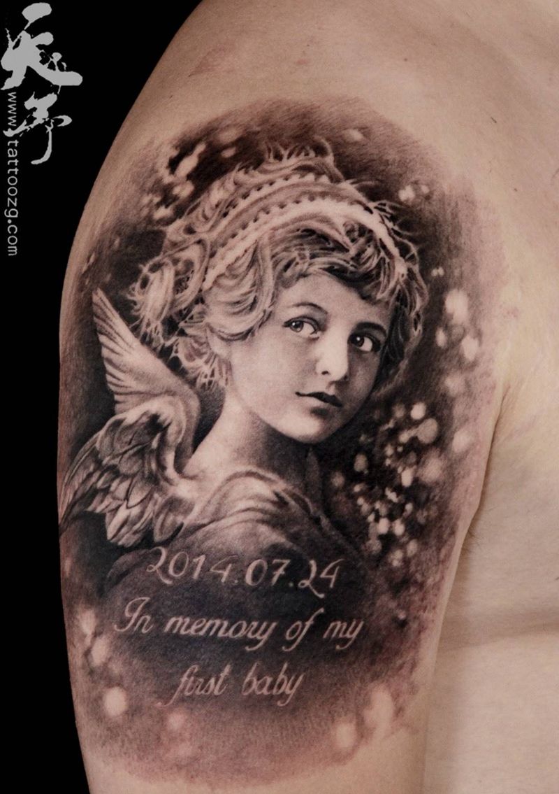 西安天予刺青写实作品纹身图片_手臂写实肖像欧美人物纹身图案