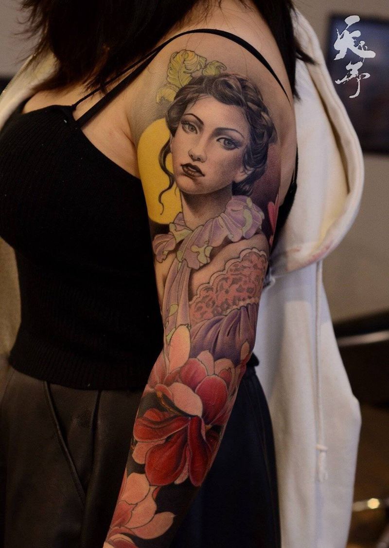 西安天予刺青彩色作品纹身图片