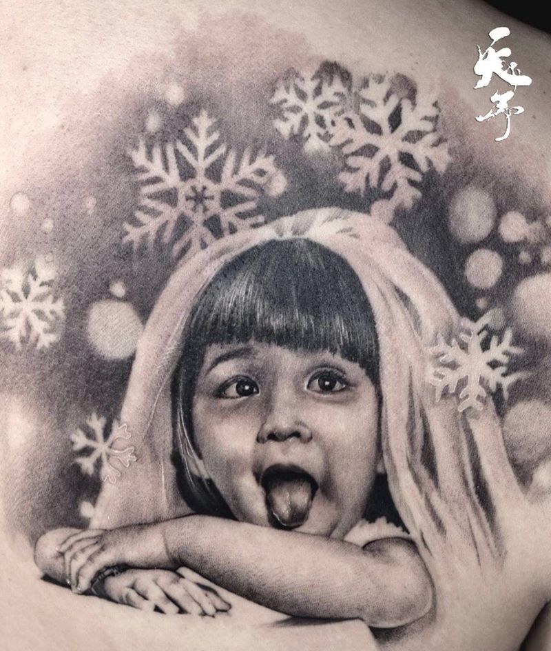 西安天予刺青写实作品纹身图片_肖像写实纹身图案