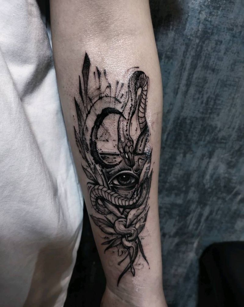 眼睛蛇纹身图片_手臂纹身图案