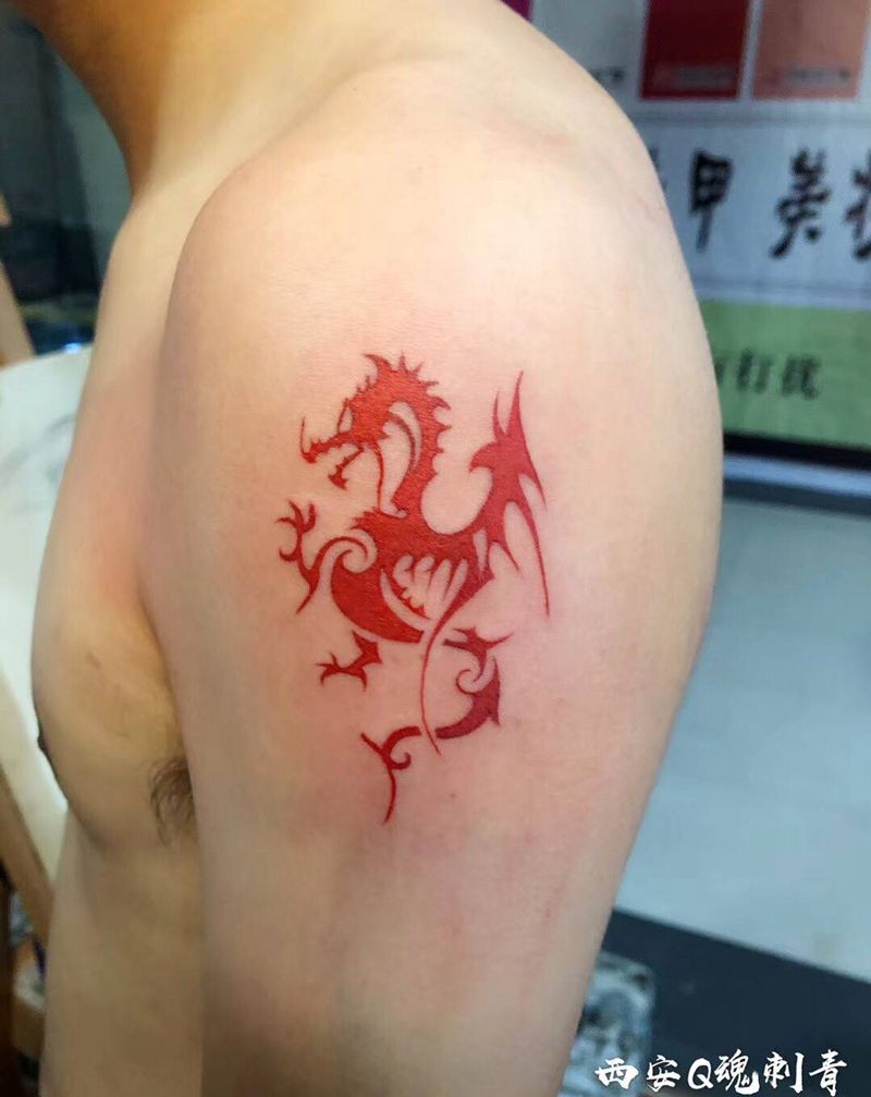 图腾龙纹身图片