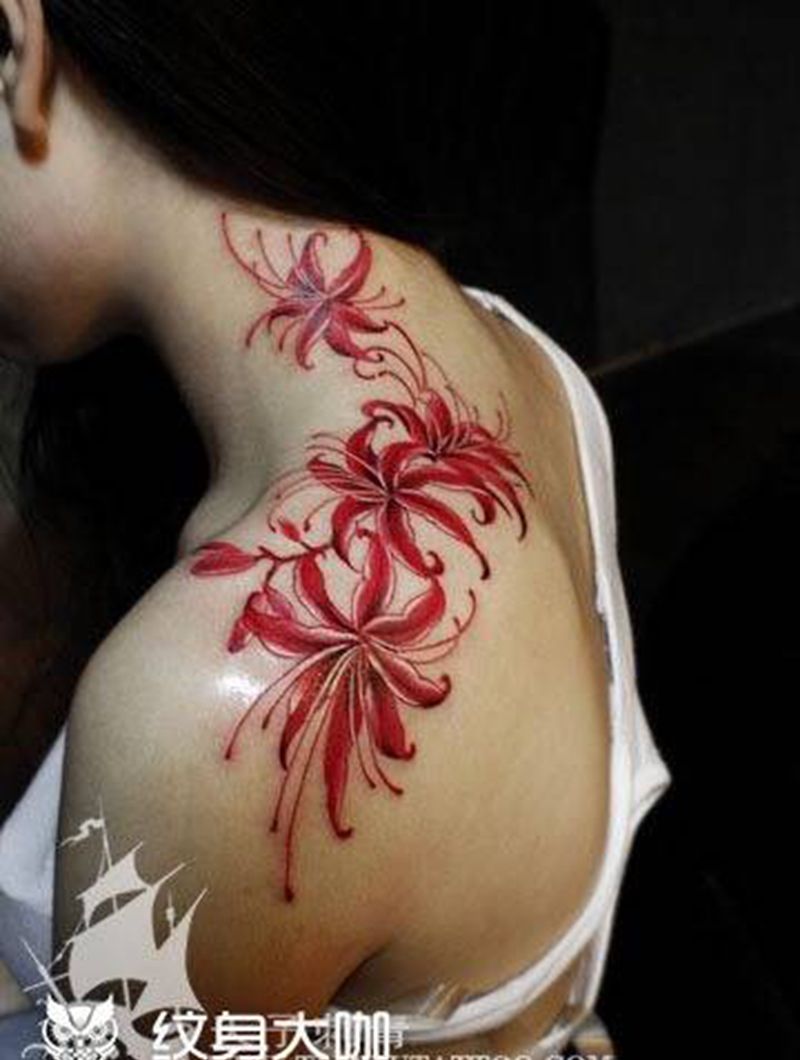 西安天予刺青彩色作品合集纹身图片_西安彩色植物原创成品纹身图案