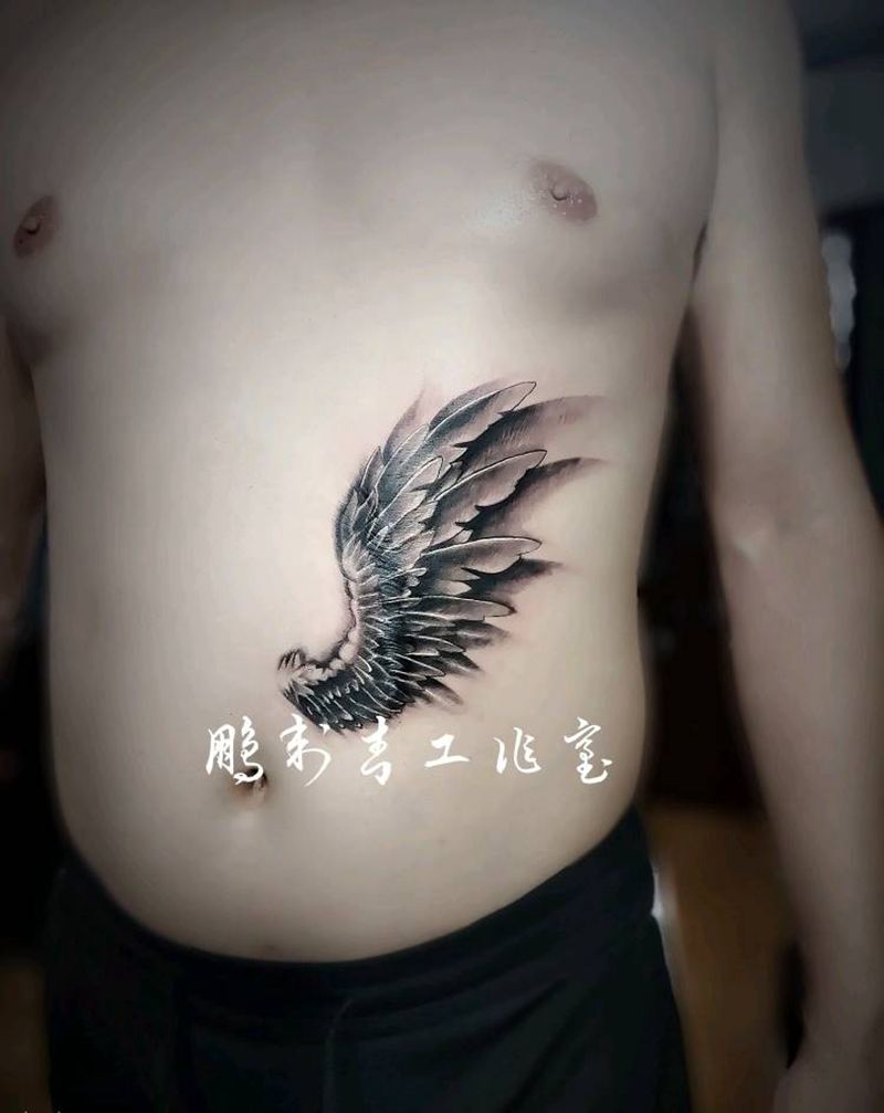 遮盖作品纹身图片_腹部纹身图案